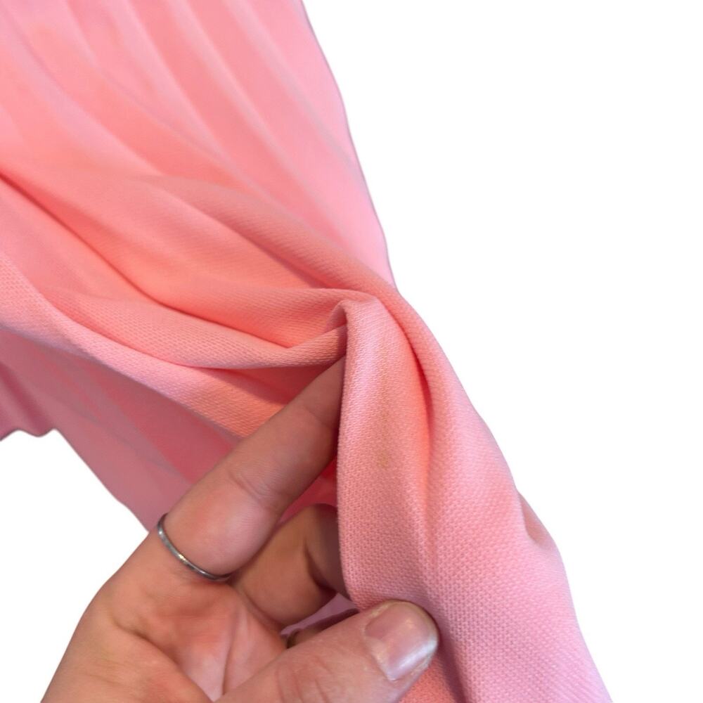 Vintage 80s Pleated Pink Midi Skirt Sz Medium - Picture 11 of 14